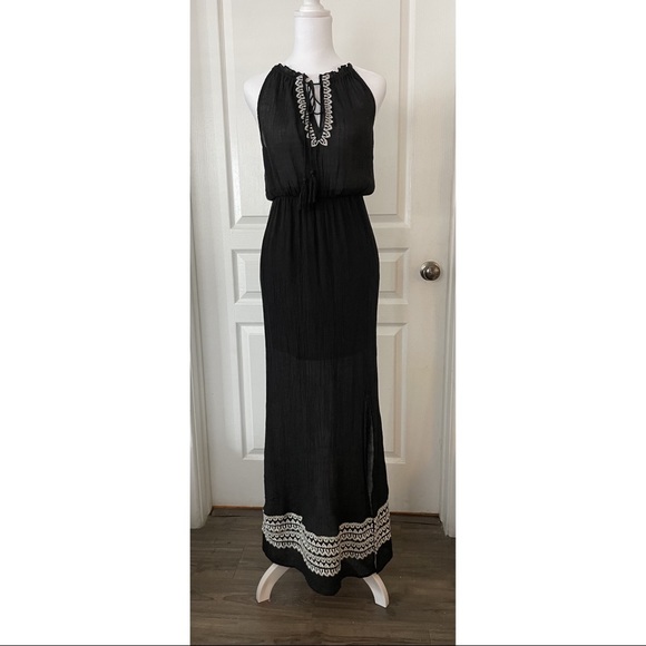 THML Dresses Thml Halter Embroidered Maxi Dress Poshmark